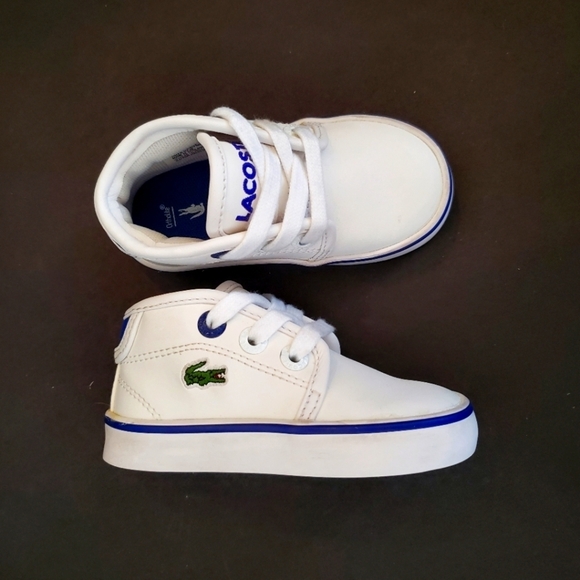 Lacoste Toddler Ampthill 117 Sneakers in White/Navy